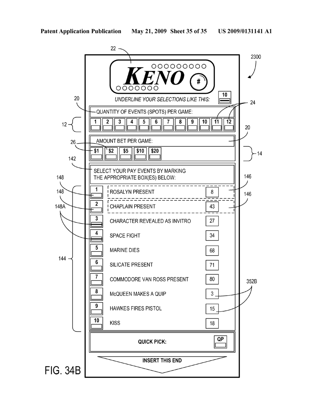 CONTENT DETERMINATIVE GAME SYSTEMS AND METHODS FOR KENO AND LOTTERY GAMES - diagram, schematic, and image 36