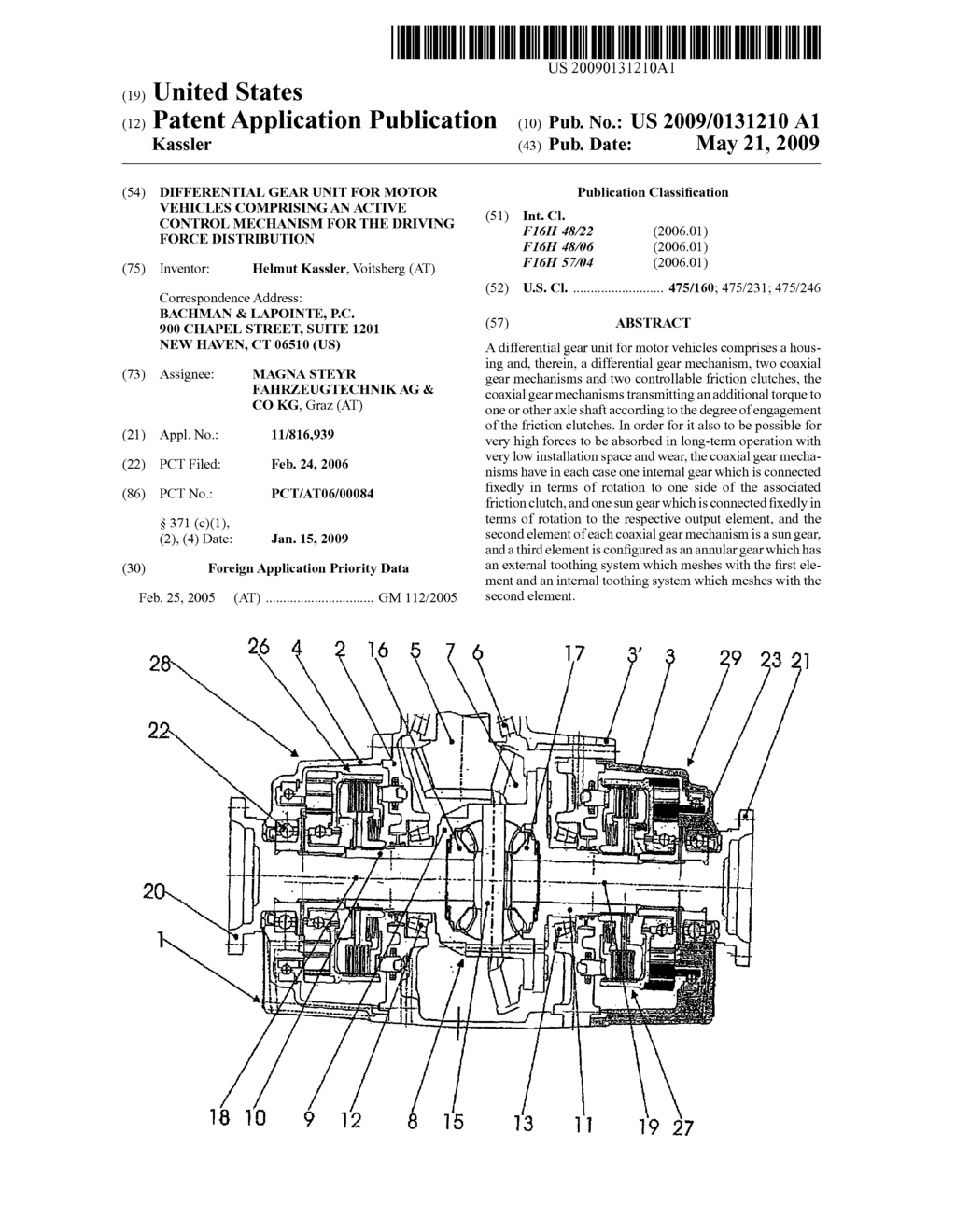 DIFFERENTIAL GEAR UNIT FOR MOTOR VEHICLES COMPRISING AN ACTIVE CONTROL MECHANISM FOR THE DRIVING FORCE DISTRIBUTION - diagram, schematic, and image 01