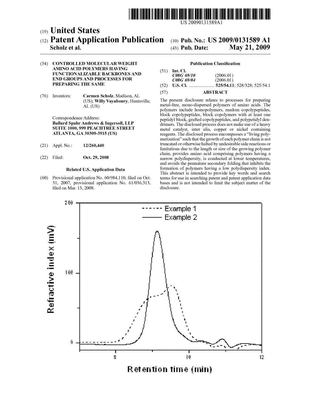 CONTROLLED MOLECULAR WEIGHT AMINO ACID POLYMERS HAVING FUNCTIONALIZABLE BACKBONES AND END GROUPS AND PROCESSES FOR PREPARING THE SAME - diagram, schematic, and image 01