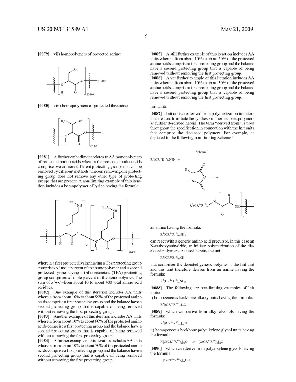 CONTROLLED MOLECULAR WEIGHT AMINO ACID POLYMERS HAVING FUNCTIONALIZABLE BACKBONES AND END GROUPS AND PROCESSES FOR PREPARING THE SAME - diagram, schematic, and image 11