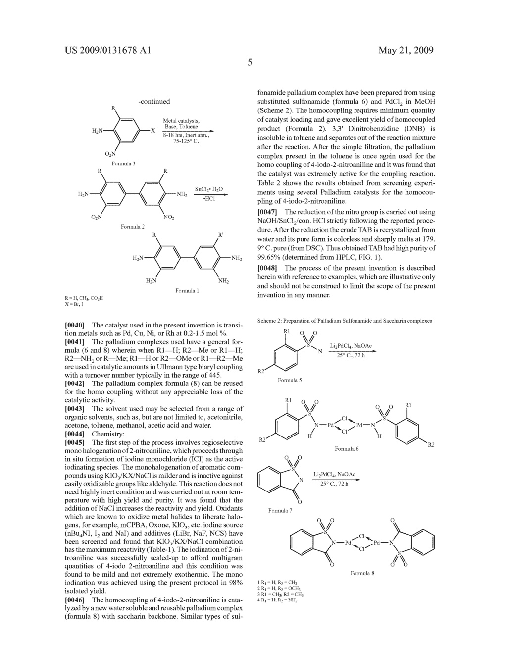 Novel reusable transition metal complex catalyst useful for the preparation of high pure quality 3,3'-diaminobenzidine and its analogues and a process thereof - diagram, schematic, and image 06