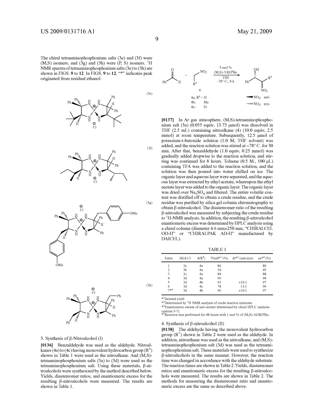 CHIRAL TETRAAMINOPHOSPHONIUM SALTS, CATALYST FOR ASYMMETRIC SYNTHESIS AND METHOD FOR PRODUCING CHIRAL beta-NITROALCOHOL - diagram, schematic, and image 22