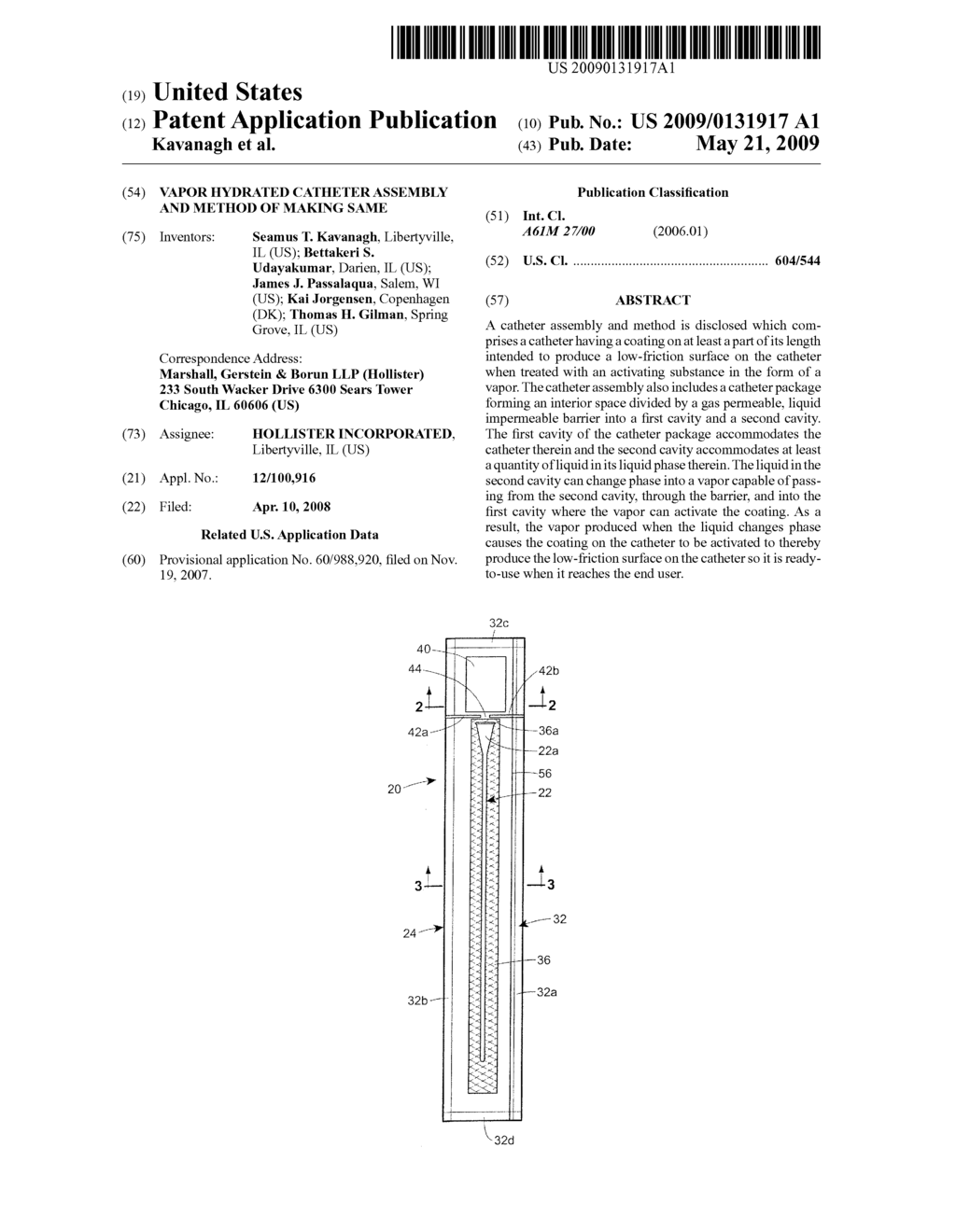 Vapor Hydrated Catheter Assembly and Method of Making Same - diagram, schematic, and image 01