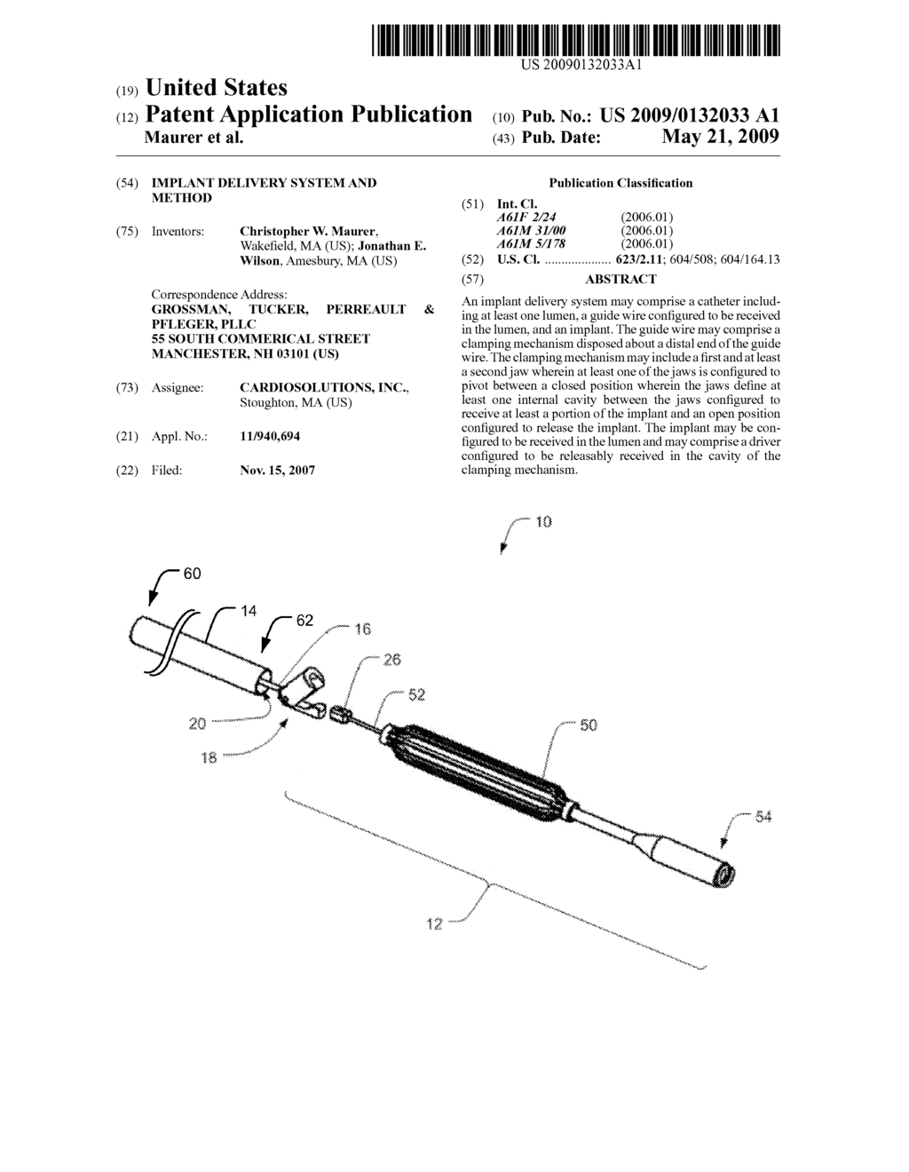 Implant Delivery System and Method - diagram, schematic, and image 01