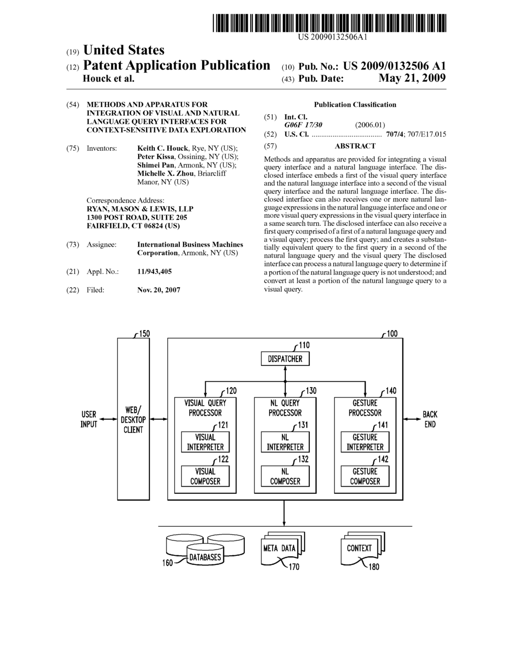 METHODS AND APPARATUS FOR INTEGRATION OF VISUAL AND NATURAL LANGUAGE QUERY INTERFACES FOR CONTEXT-SENSITIVE DATA EXPLORATION - diagram, schematic, and image 01