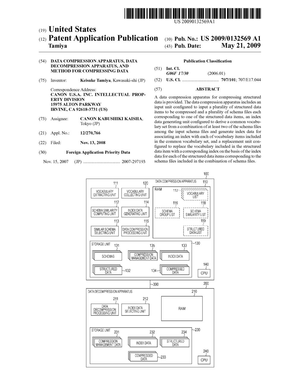 DATA COMPRESSION APPARATUS, DATA DECOMPRESSION APPARATUS, AND METHOD FOR COMPRESSING DATA - diagram, schematic, and image 01