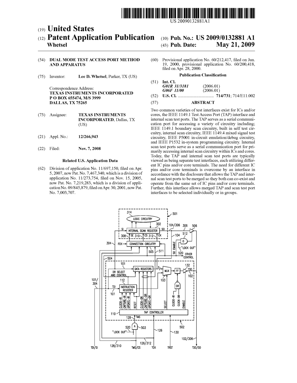 DUAL MODE TEST ACCESS PORT METHOD AND APPARATUS - diagram, schematic, and image 01