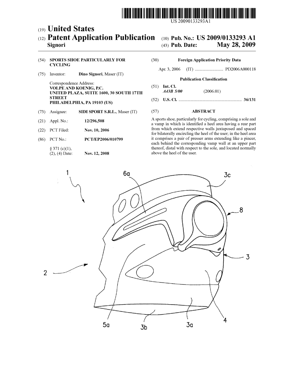 SPORTS SHOE PARTICULARLY FOR CYCLING - diagram, schematic, and image 01