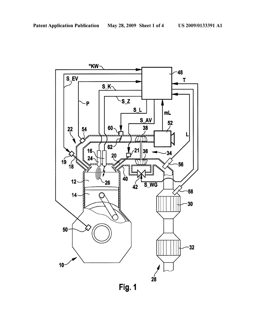 PROCEDURE AND CONTROL UNIT FOR AN ACCELERATED HEATING OF A CATALYST IN AN EXHAUST GAS SYSTEM OF A SUPERCHARGED COMBUSTION ENGINE WITH A VARIABLE VALVE CONTROL - diagram, schematic, and image 02