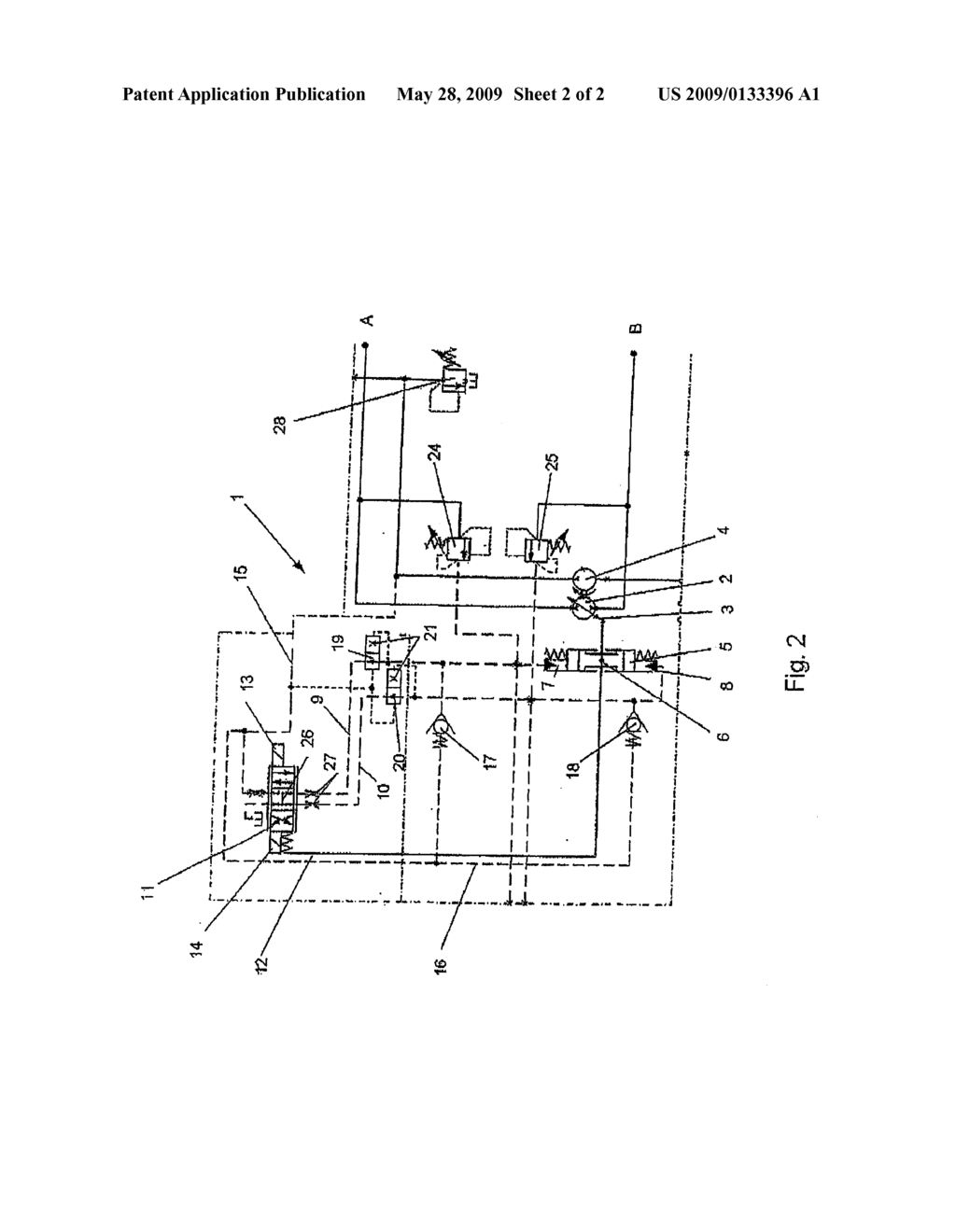 HYDRAULIC CIRCUIT ARRANGEMENT WITH A DEVICE FOR LIMITING CONTROL AND METHOD FOR PRESSURE CONTROL BY CONTROLLING DISPLACEMENT - diagram, schematic, and image 03