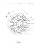 Method and device for drilling, particularly percussion or rotary percussion drilling, a hole in soil or rock material diagram and image