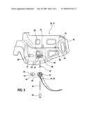 MOUNTING ARRANGEMENT FOR A RETAINING STRAP OF A GAS TANK HOLDING DEVICE diagram and image