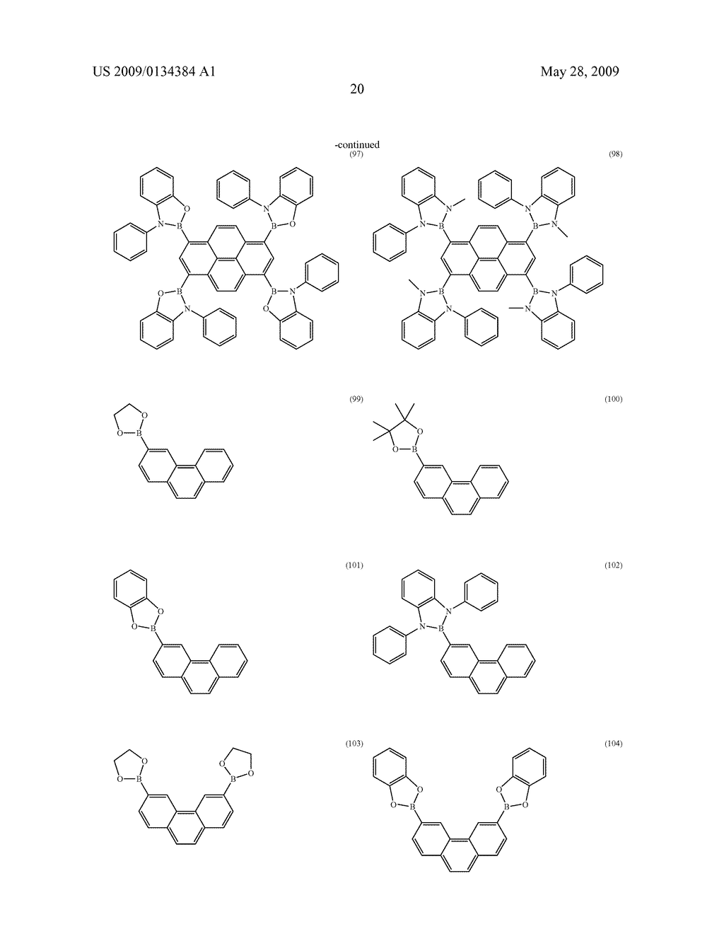 ORGANIC ELECTROLUMINESCENT DEVICE AND BORIC ACID AND BORINIC ACID DERIVATIVES USED THEREIN - diagram, schematic, and image 22