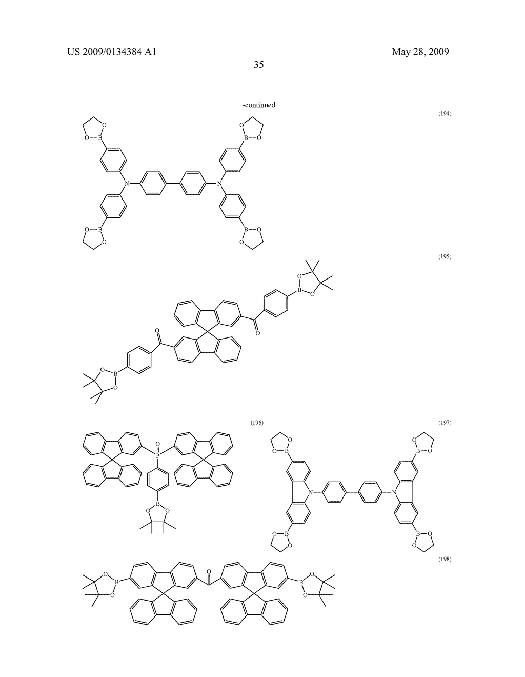 ORGANIC ELECTROLUMINESCENT DEVICE AND BORIC ACID AND BORINIC ACID DERIVATIVES USED THEREIN - diagram, schematic, and image 37