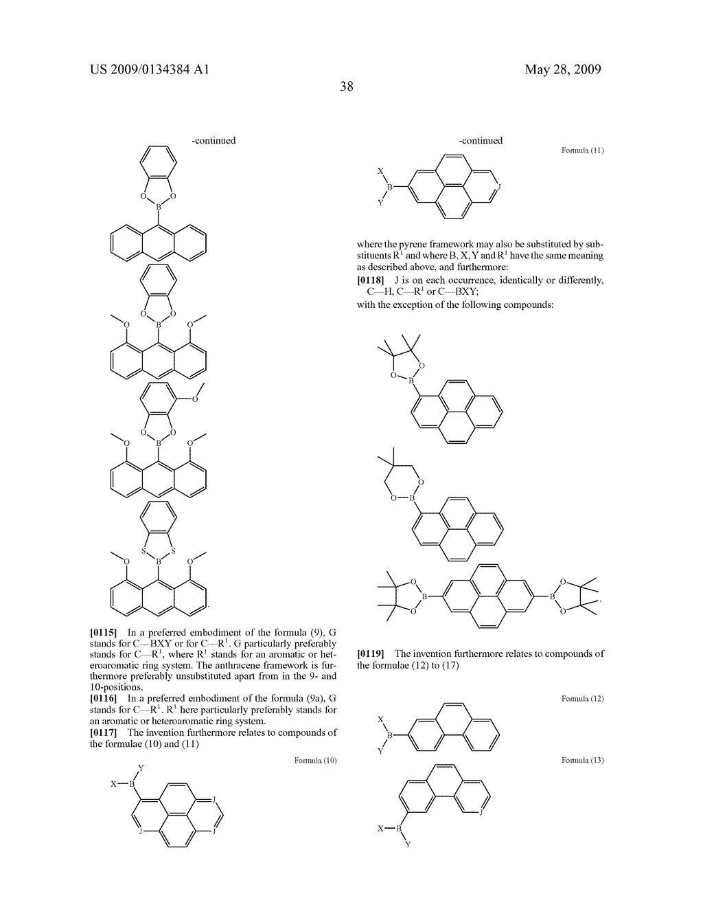 ORGANIC ELECTROLUMINESCENT DEVICE AND BORIC ACID AND BORINIC ACID DERIVATIVES USED THEREIN - diagram, schematic, and image 40