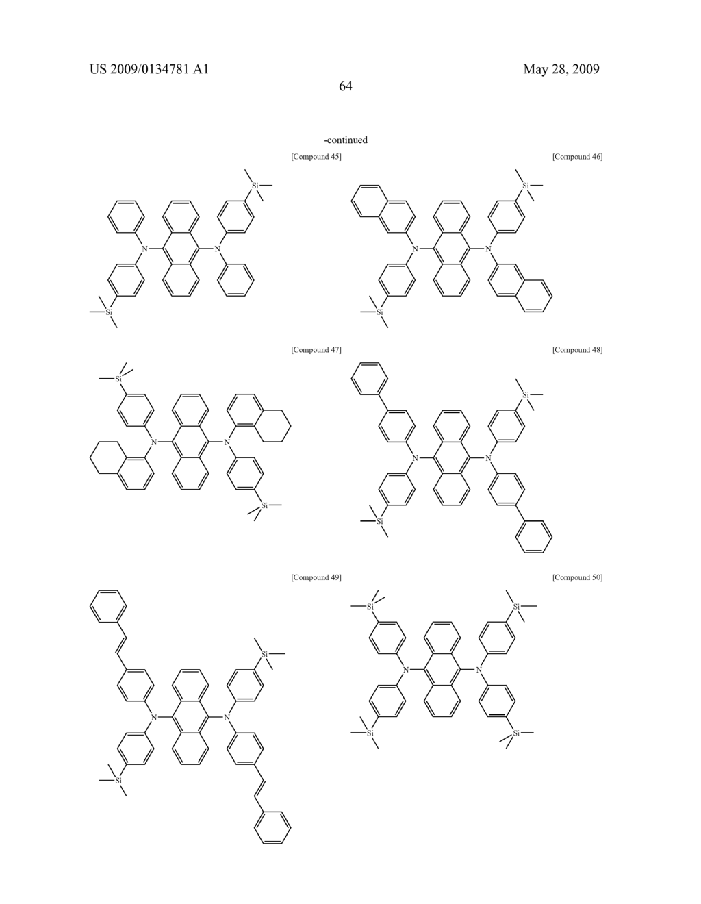 Diamine Derivatives, Preparation Method Thereof and Organic Electronic Device Using the Same - diagram, schematic, and image 66