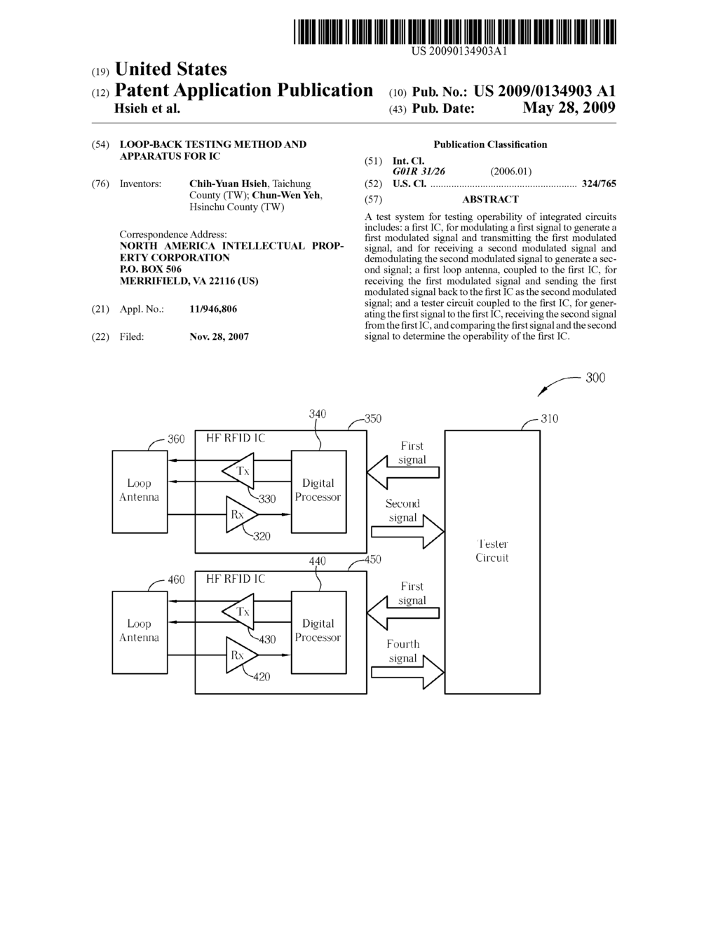 LOOP-BACK TESTING METHOD AND APPARATUS FOR IC - diagram, schematic, and image 01