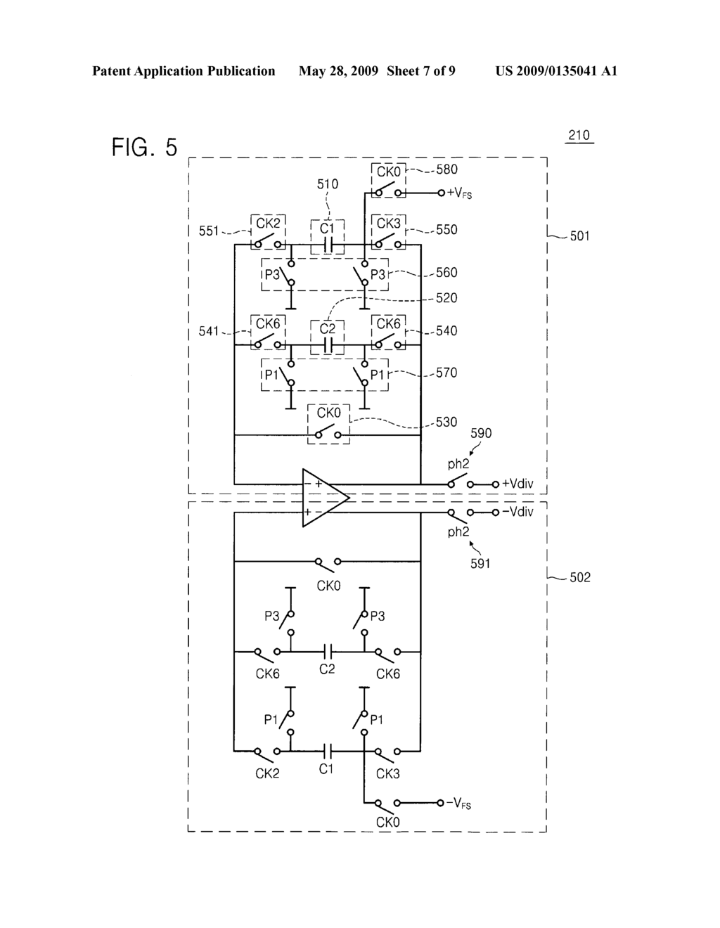 Analog-to-digital converter for accumulating reference voltages successively divided by two - diagram, schematic, and image 08