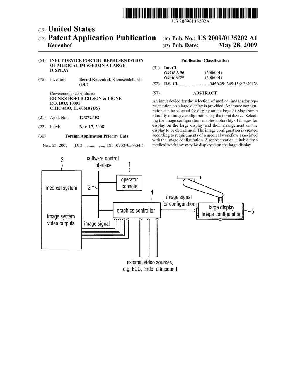 INPUT DEVICE FOR THE REPRESENTATION OF MEDICAL IMAGES ON A LARGE DISPLAY - diagram, schematic, and image 01