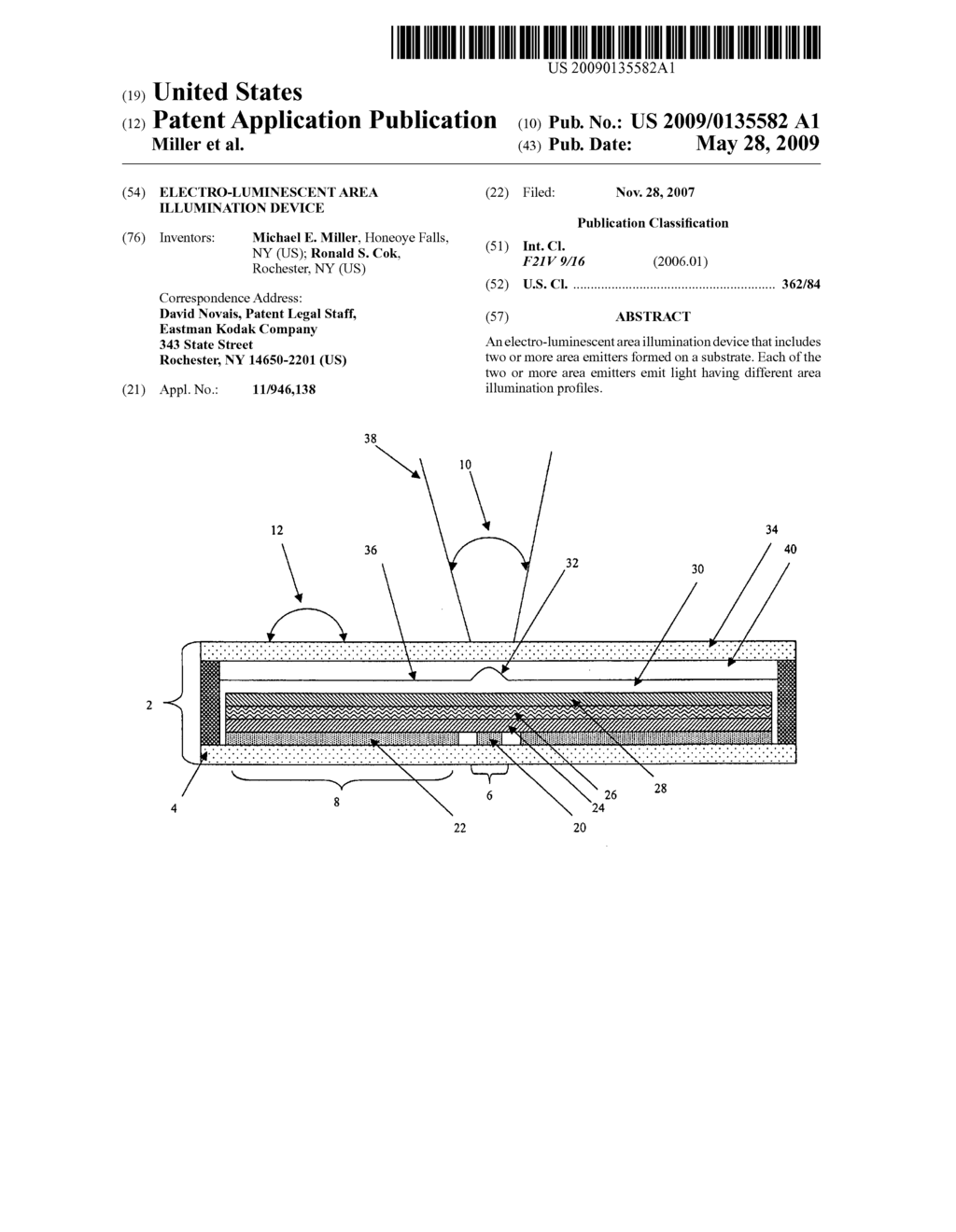 ELECTRO-LUMINESCENT AREA ILLUMINATION DEVICE - diagram, schematic, and image 01