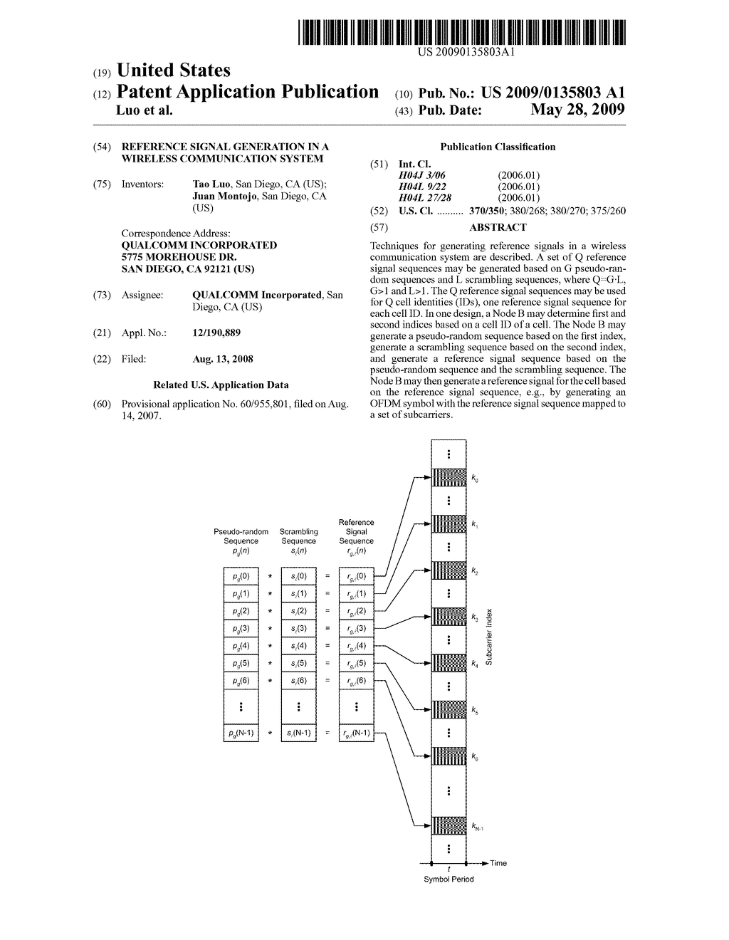 REFERENCE SIGNAL GENERATION IN A WIRELESS COMMUNICATION SYSTEM - diagram, schematic, and image 01