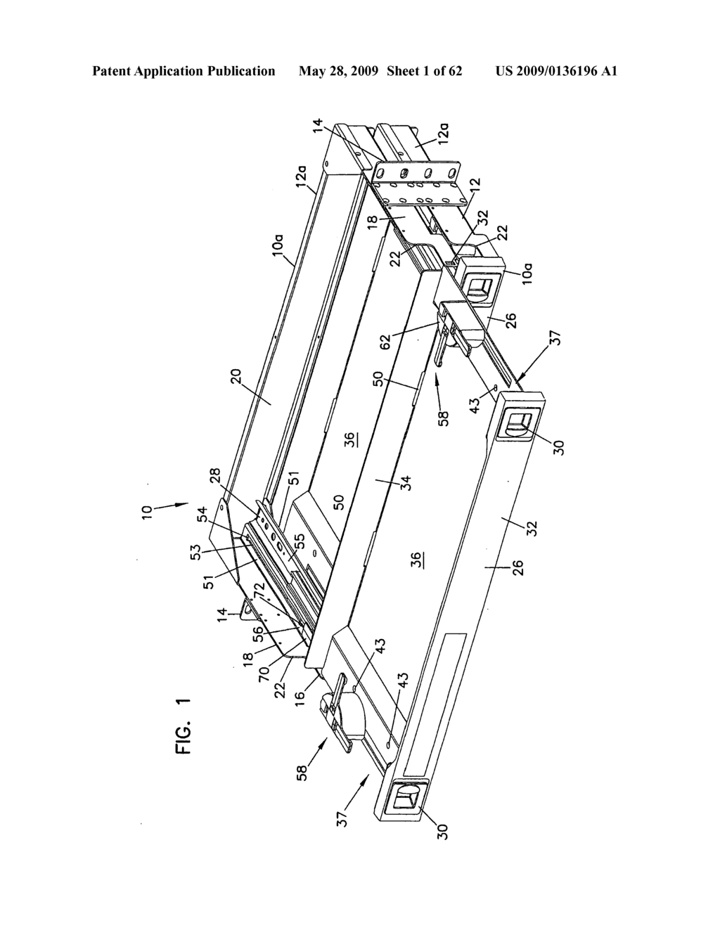 Cable management panel with sliding drawer - diagram, schematic, and image 02