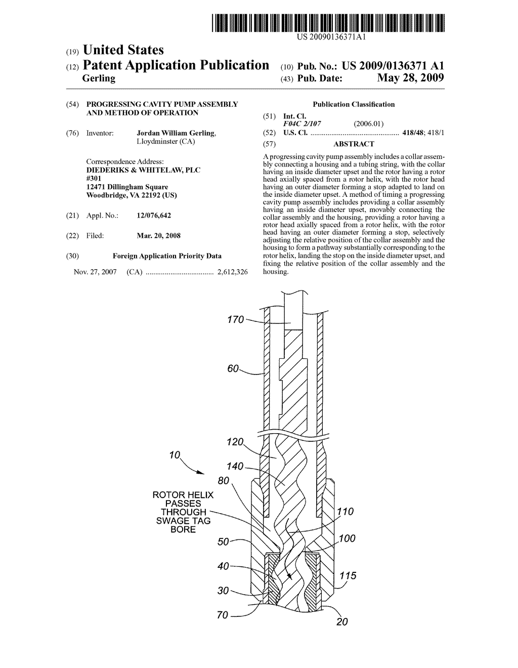 Progressing cavity pump assembly and method of operation - diagram, schematic, and image 01