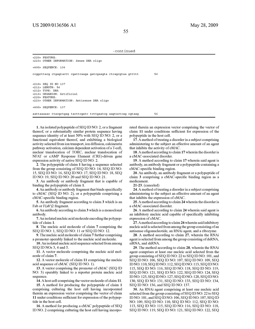 Conserved Membrane Activator of Calcineurin (CMAC), a Novel Therapeutic Protein and Target - diagram, schematic, and image 72