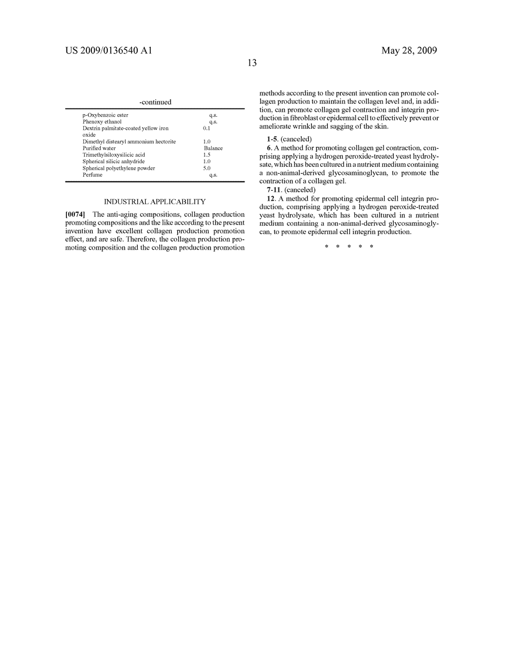 Anti-aging composition and collagen production promoting composition - diagram, schematic, and image 14