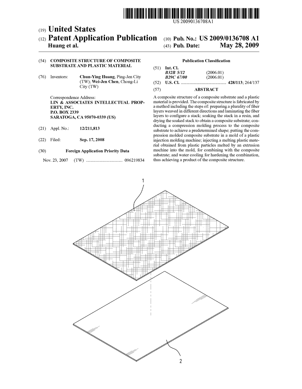 Composite Structure Of Composite Substrate And Plastic Material - diagram, schematic, and image 01