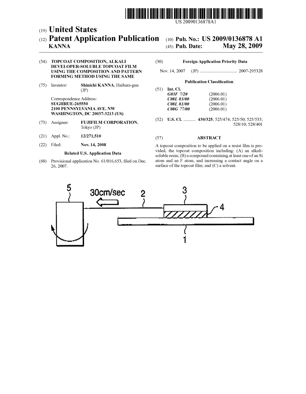 TOPCOAT COMPOSITION, ALKALI DEVELOPER-SOLUBLE TOPCOAT FILM USING THE COMPOSITION AND PATTERN FORMING METHOD USING THE SAME - diagram, schematic, and image 01