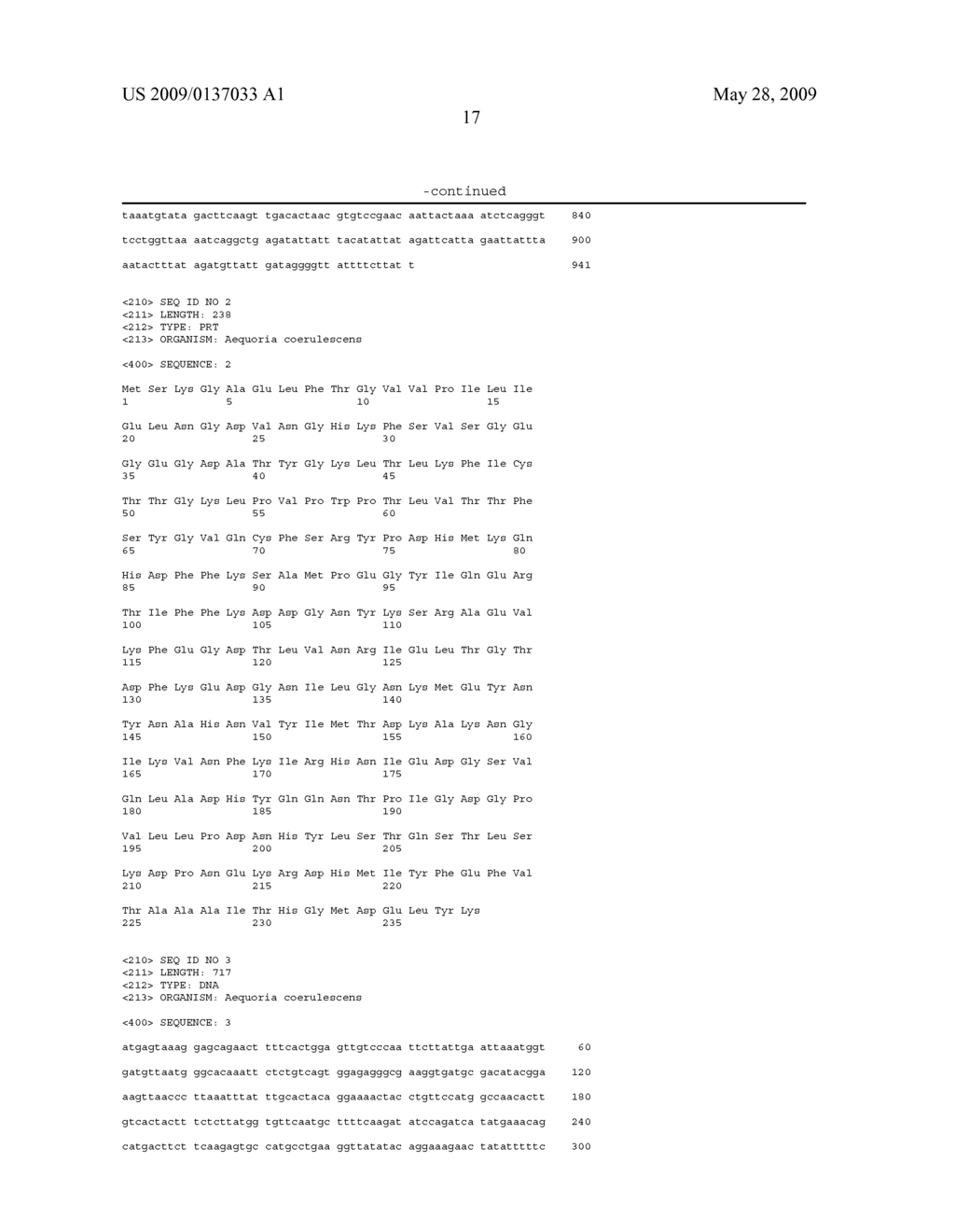 NOVEL FLUORESCENT PROTEINS FROM AEQUOREA COERULSCENS AND METHODS FOR USING SAME - diagram, schematic, and image 41