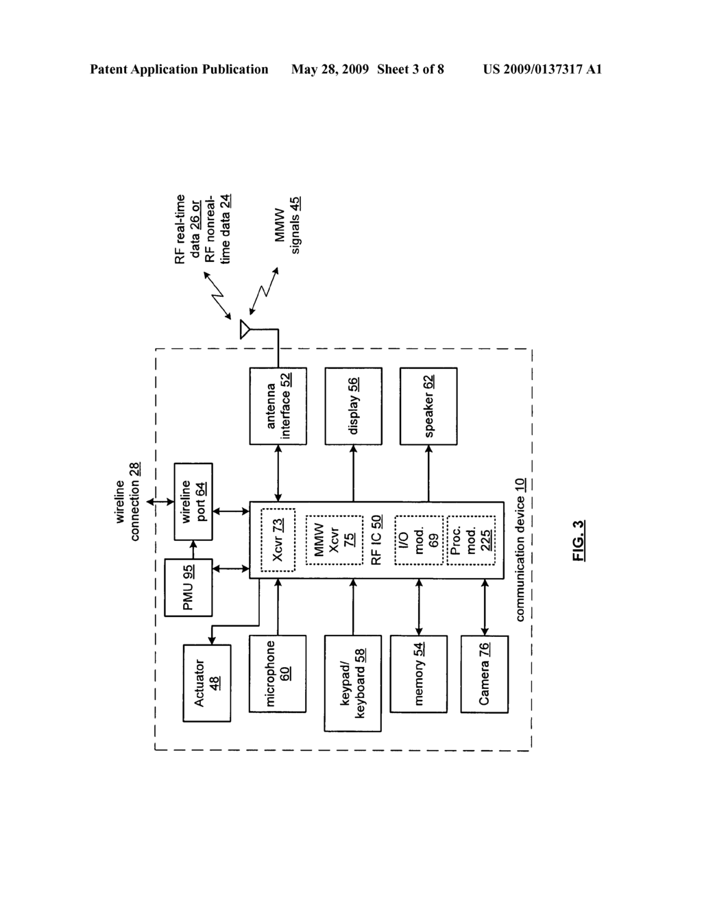 WIRELESS COMMUNICATIONS DEVICE, GAMING CONTROLLER AND INTEGRATED CIRCUITS WITH MILLIMETER WAVE TRANSCEIVER AND METHODS FOR USE THEREWITH - diagram, schematic, and image 04