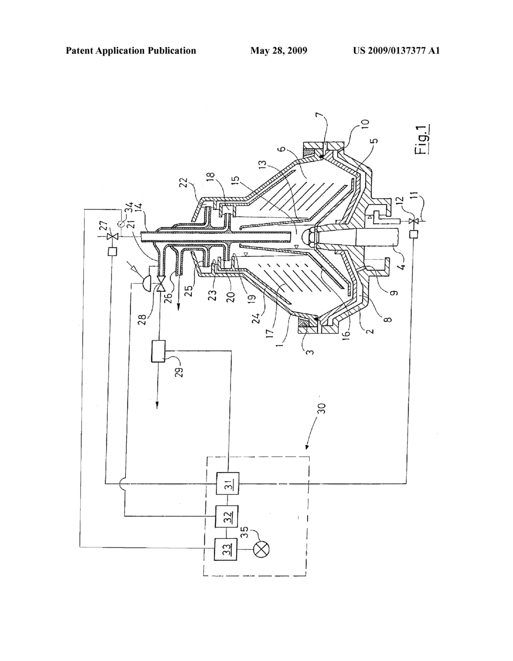 METHOD FOR SUPERVISING A CENTRIFUGAL SEPARATOR - diagram, schematic, and image 02