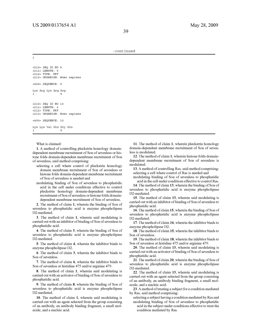 METHODS OF MODULATING BINDING OF SON OF SEVENLESS TO PHOSPHATIDIC ACID AND IDENTIFYING COMPOUNDS THAT MODULATE SUCH BINDING - diagram, schematic, and image 63