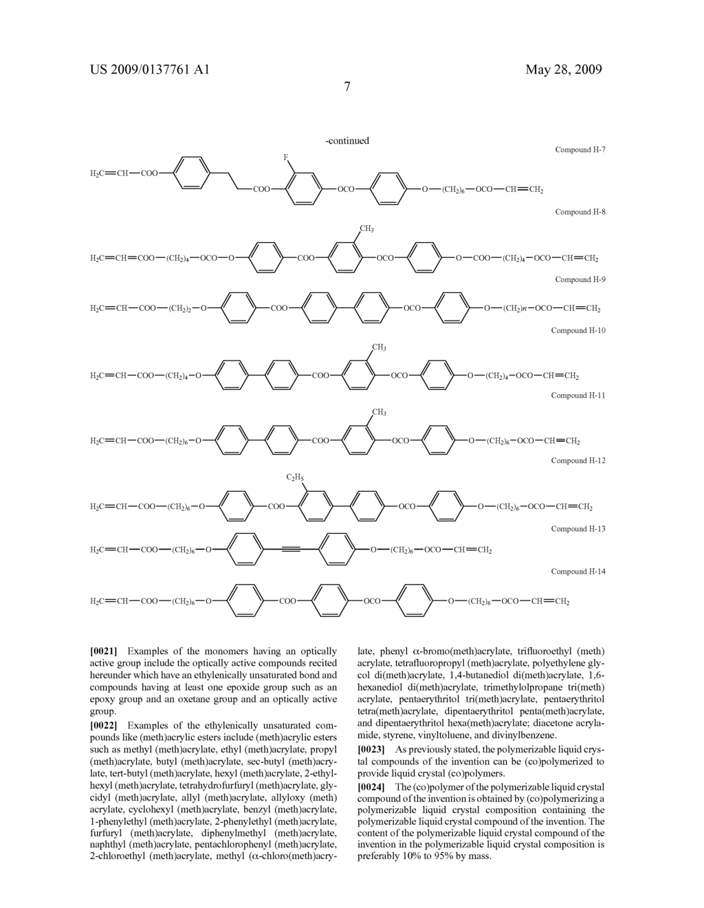 POLYMERIZABLE LIQUID CRYSTAL COMPOUND HAVING FUSED RING AND HOMO- AND COPOLYMER OF THE POLYMERIZABLE LIQUID CRYSTAL COMPOUND - diagram, schematic, and image 08