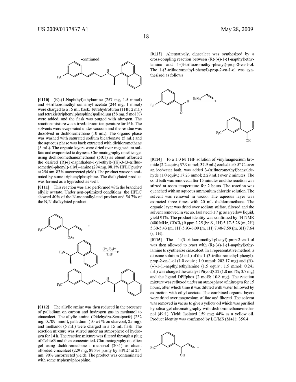 METHODS OF SYNTHESIZING CINACALCET AND SALTS THEREOF - diagram, schematic, and image 19