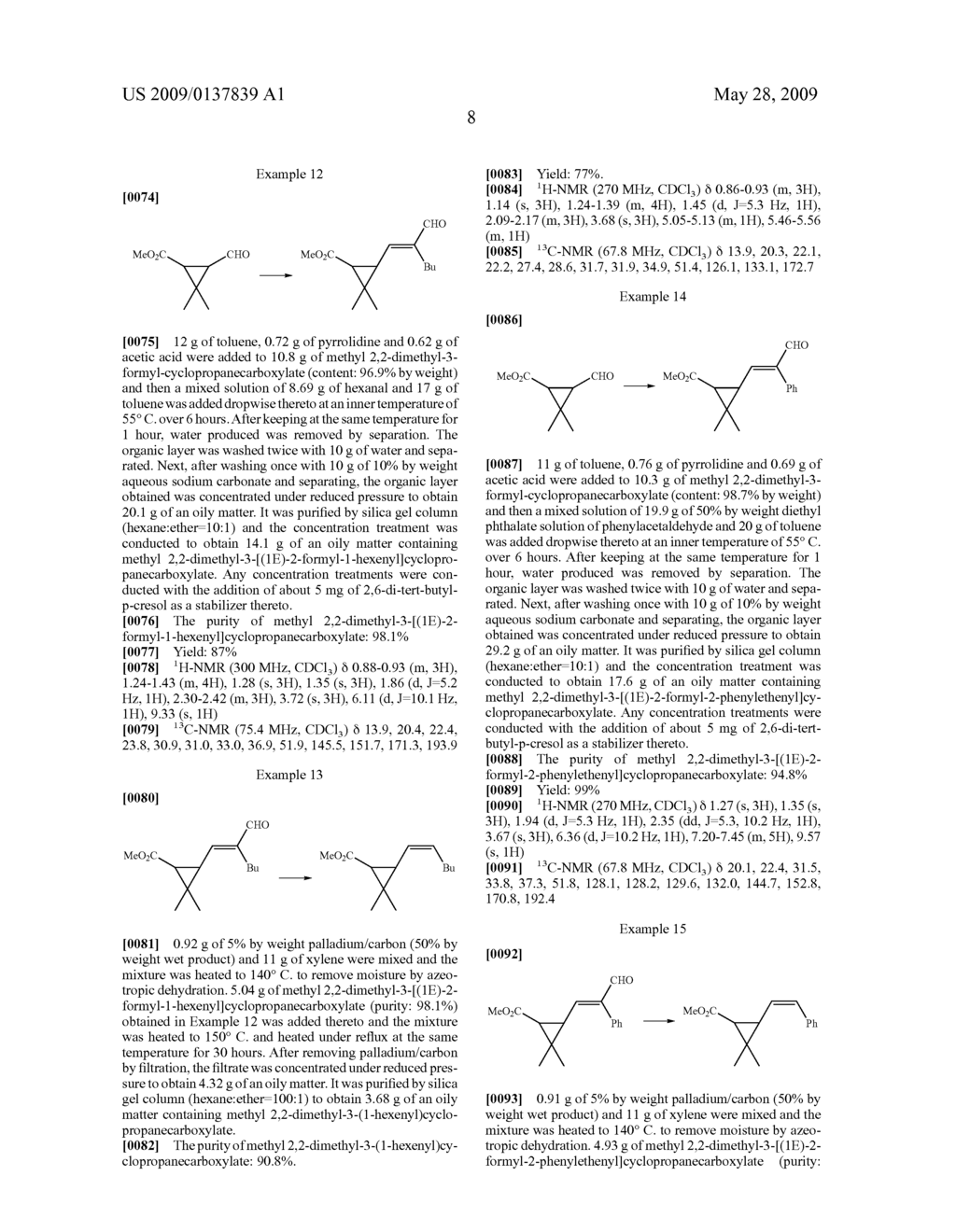 METHOD FOR PRODUCING (2-FORMYL-1-ALKENYL) CYCLOPROPANE COMPOUND - diagram, schematic, and image 09