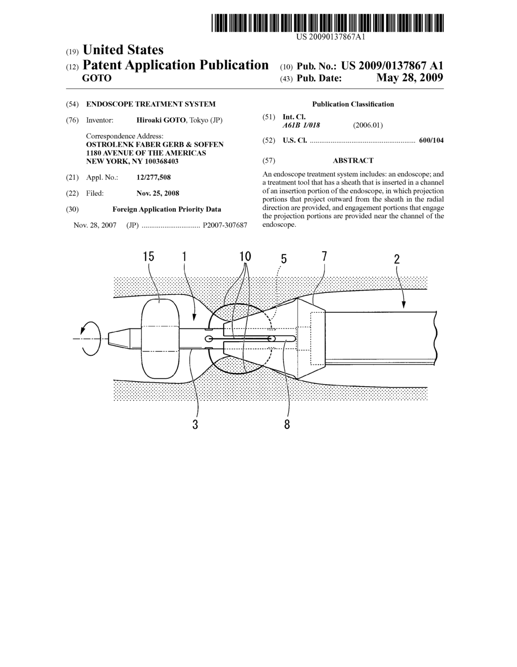 ENDOSCOPE TREATMENT SYSTEM - diagram, schematic, and image 01