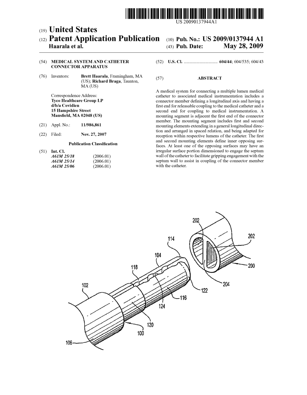 Medical system and catheter connector apparatus - diagram, schematic, and image 01