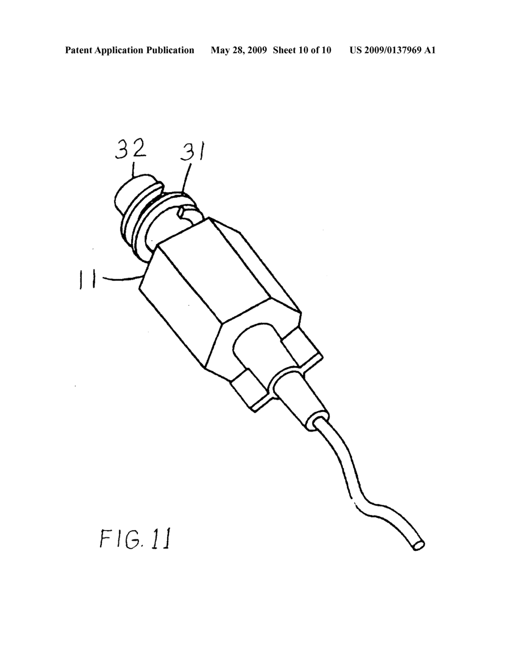 Apparatus and method for sterilizing a tubular medical line port - diagram, schematic, and image 11