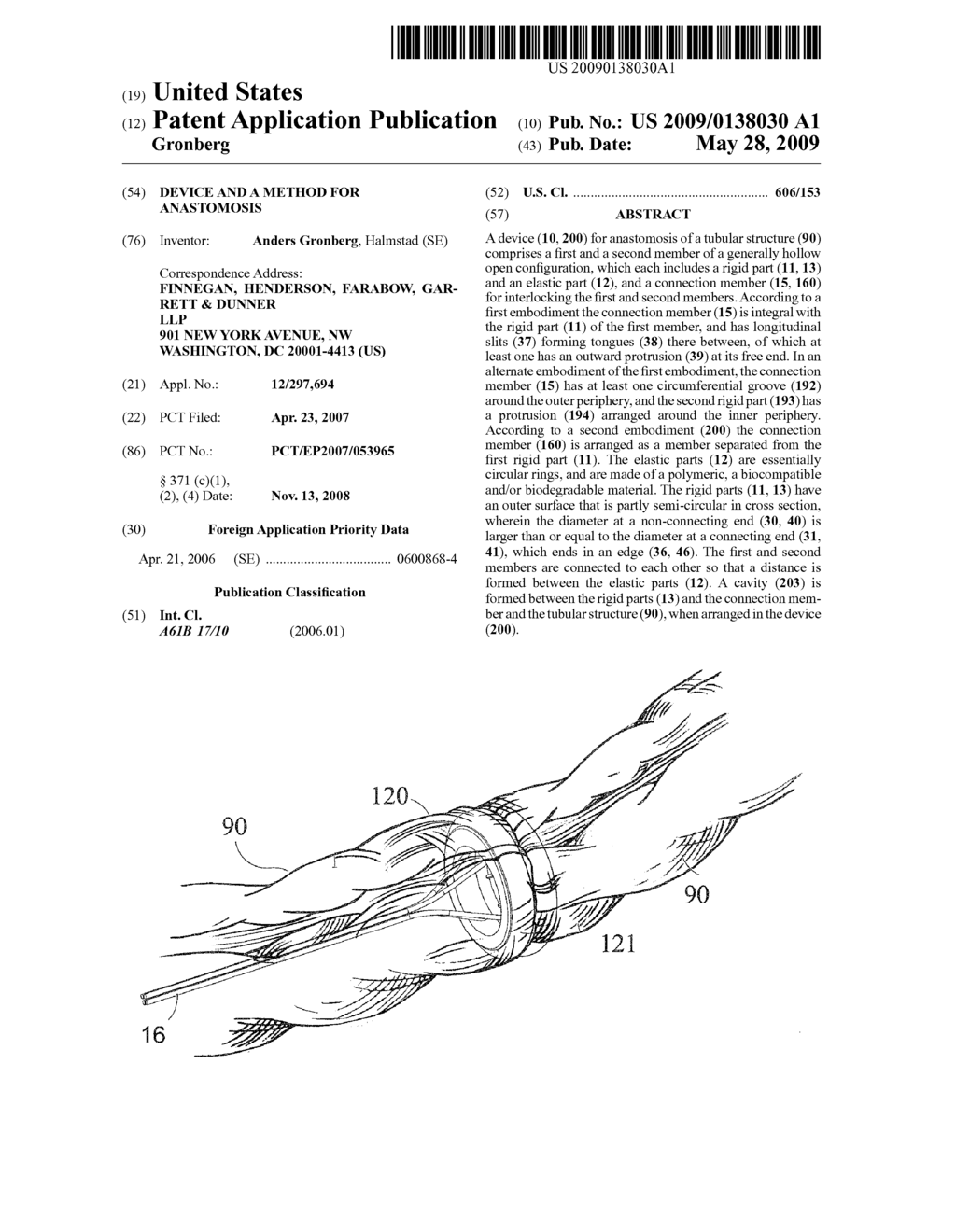 DEVICE AND A METHOD FOR ANASTOMOSIS - diagram, schematic, and image 01