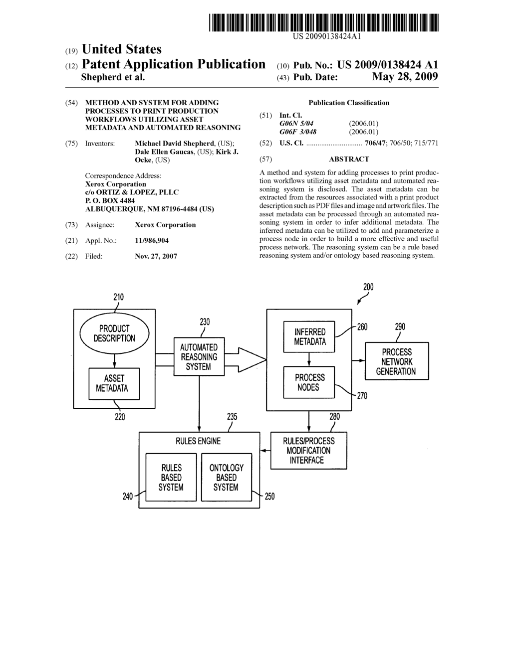 Method and system for adding processes to print production workflows utilizing asset metadata and automated reasoning - diagram, schematic, and image 01