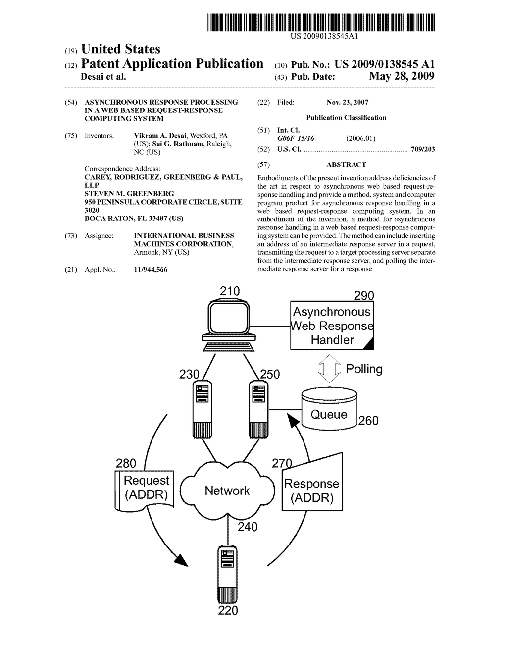 ASYNCHRONOUS RESPONSE PROCESSING IN A WEB BASED REQUEST-RESPONSE COMPUTING SYSTEM - diagram, schematic, and image 01