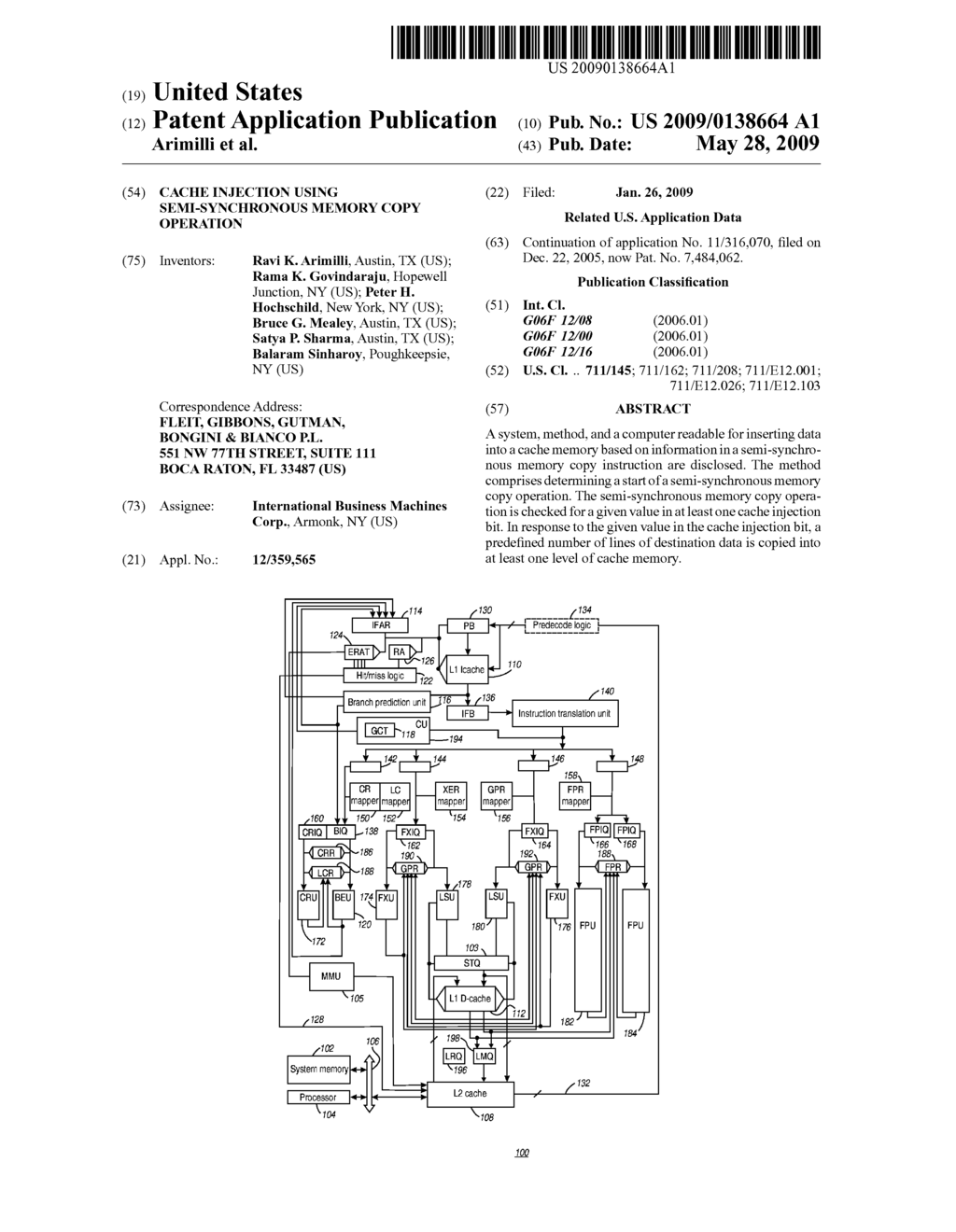 CACHE INJECTION USING SEMI-SYNCHRONOUS MEMORY COPY OPERATION - diagram, schematic, and image 01