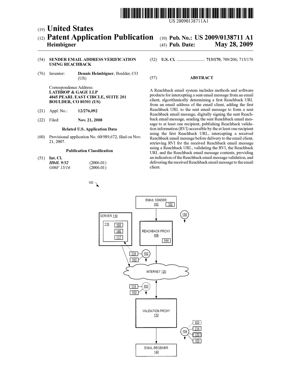 Sender Email Address Verification Using Reachback - diagram, schematic, and image 01