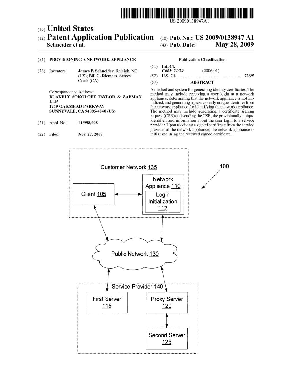 Provisioning a network appliance - diagram, schematic, and image 01