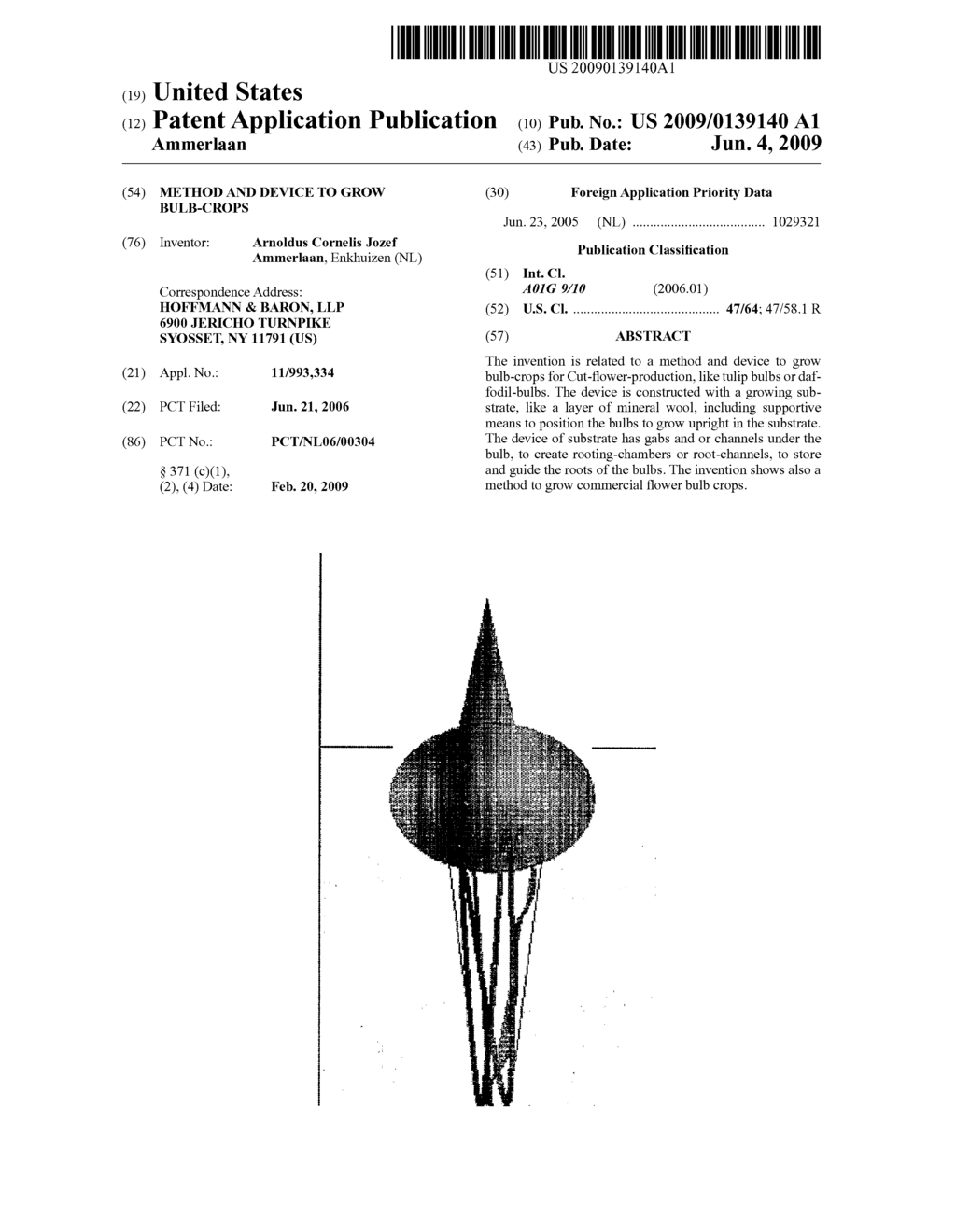 METHOD AND DEVICE TO GROW BULB-CROPS - diagram, schematic, and image 01