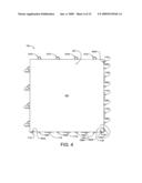 FLOATING FLOOR ASSEMBLED FROM AN ARRAY OF INTERCONNECTED SUBUNITS, EACH OF WHICH INCLUDES A STONE, CERAMIC, OR PORCELAIN TILE BONDED TO AN INJECTION MOLDED POLYOLEFIN SUBSTRATE diagram and image