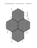 FLOATING FLOOR ASSEMBLED FROM AN ARRAY OF INTERCONNECTED SUBUNITS, EACH OF WHICH INCLUDES A STONE, CERAMIC, OR PORCELAIN TILE BONDED TO AN INJECTION MOLDED POLYOLEFIN SUBSTRATE diagram and image